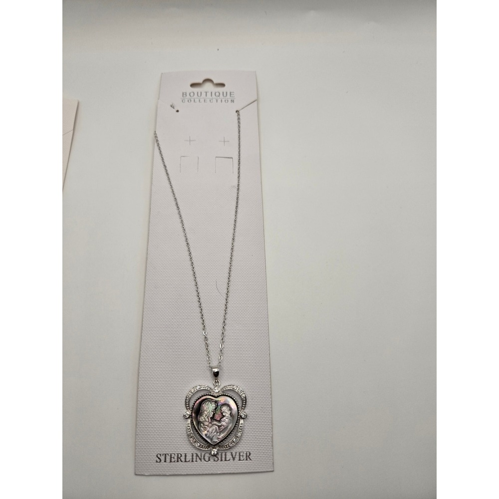 Boutique Collection Sterling Silver Blue Flower Lariat Necklace Faux Pearl Drop